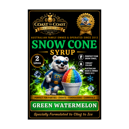 Green Watermelon Snow Cone Syrups 2ltr - Coast to Coast Gold Medal Syrups®