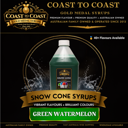 Green Watermelon Snow Cone Syrups 4ltr - Coast to Coast Gold Medal Syrups®