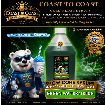 Green Watermelon Snow Cone Syrups 4ltr - Coast to Coast Gold Medal Syrups®