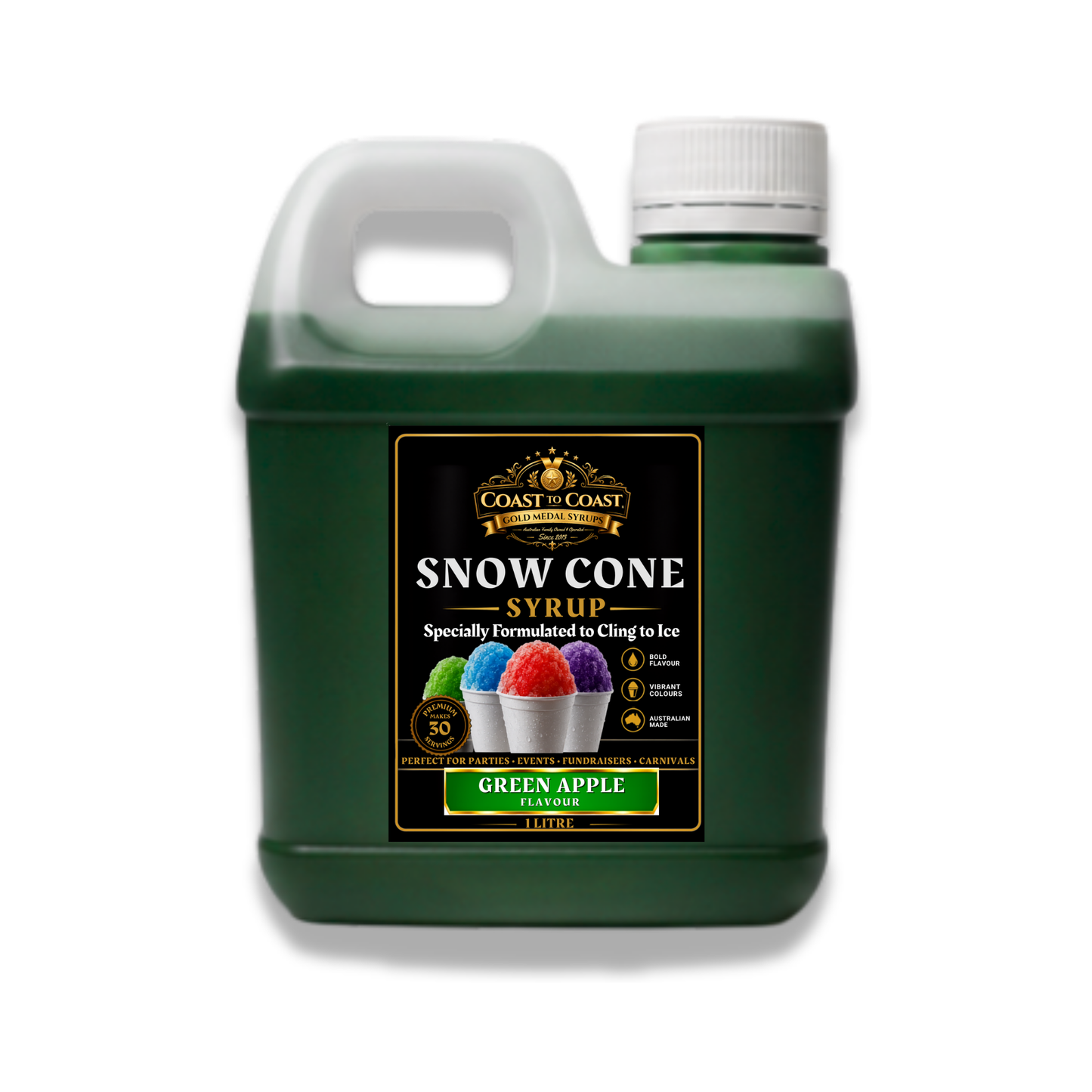 Green Apple Snow Cone Syrups 1ltr - Coast to Coast Gold Medal Syrups®