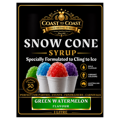 Green Watermelon Snow Cone Syrups 1ltr - Coast to Coast Gold Medal Syrups®