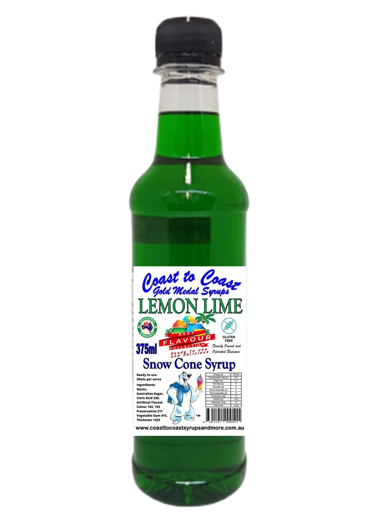#2 Coast to Coast Gold Medal Syrups®, 375ml Premium Snow Cone Syrups