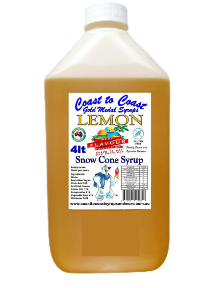 #6 Coast to Coast Gold Medal Syrup®, Premium Snow Cone Syrup 4ltr