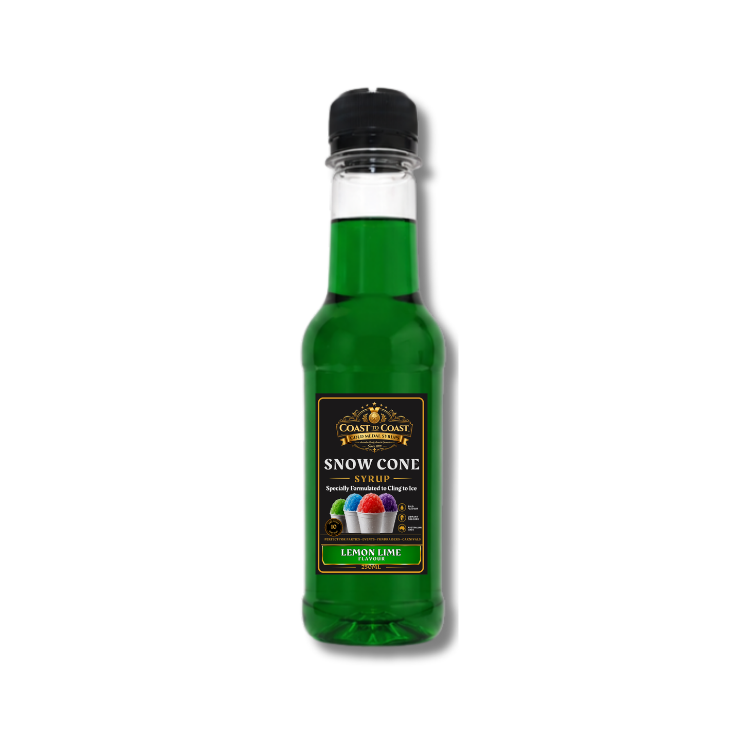 Lemon Lime Snow Cone Syrups 250ml - Coast to Coast Gold Medal Syrups®