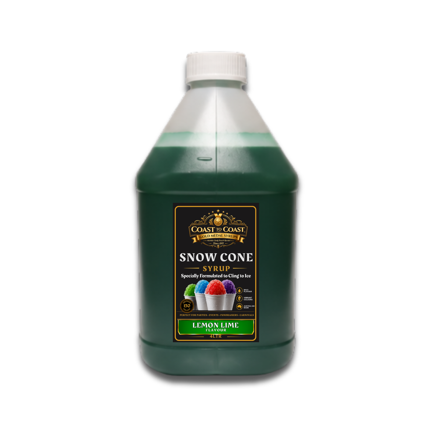 Lemon Lime Snow Cone Syrups 4ltr - Coast to Coast Gold Medal Syrups®