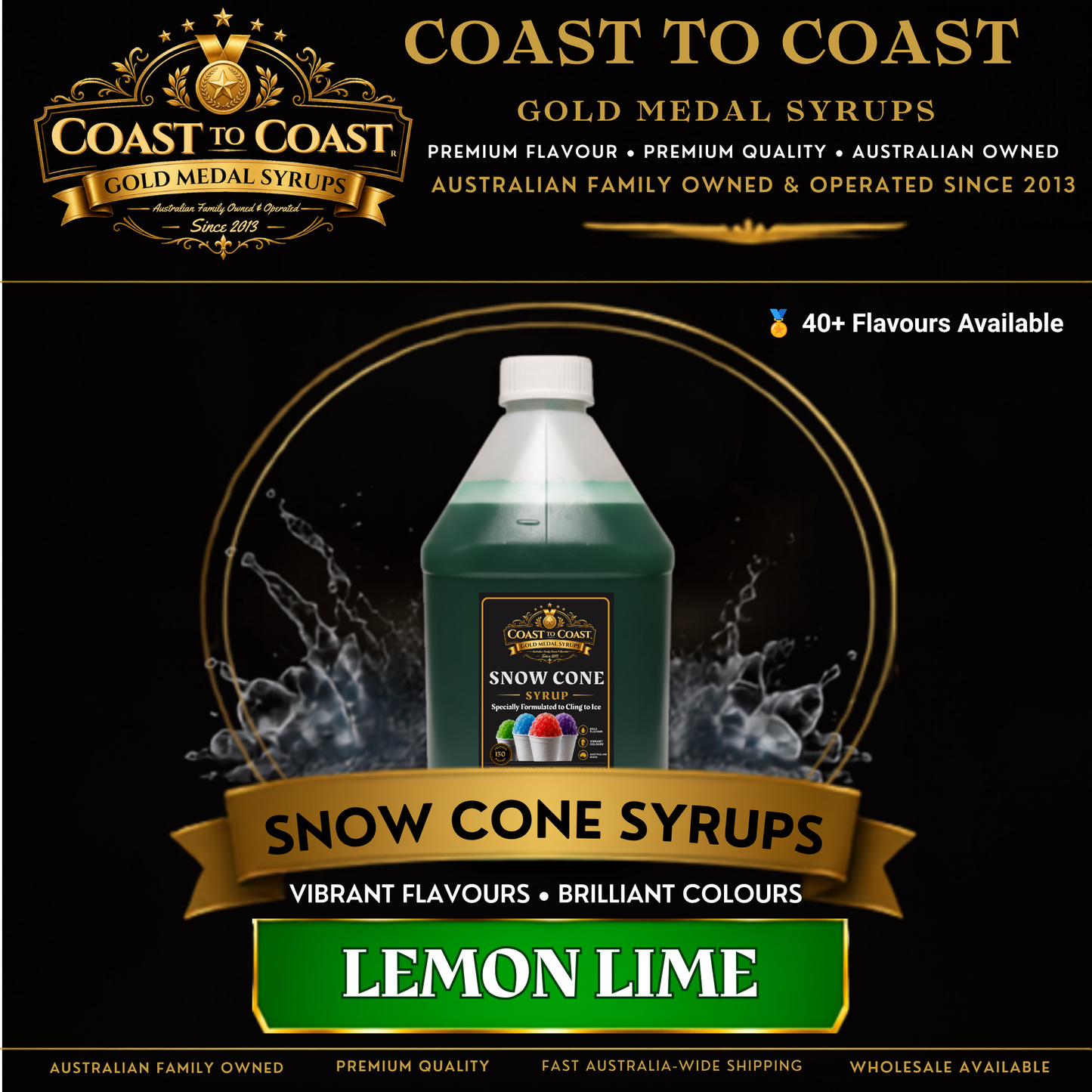 Lemon Lime Snow Cone Syrups 4ltr - Coast to Coast Gold Medal Syrups®