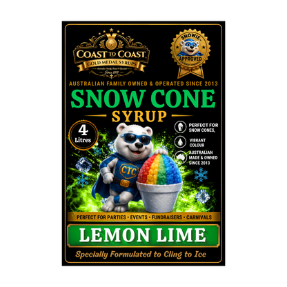 Lemon Lime Snow Cone Syrups 4ltr - Coast to Coast Gold Medal Syrups®