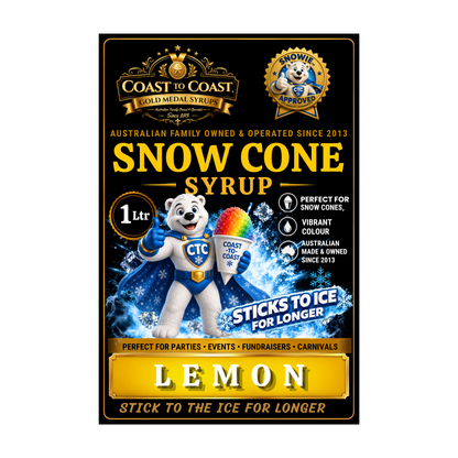 Lemon Snow Cone Syrups 1ltr - Coast to Coast Gold Medal Syrups®