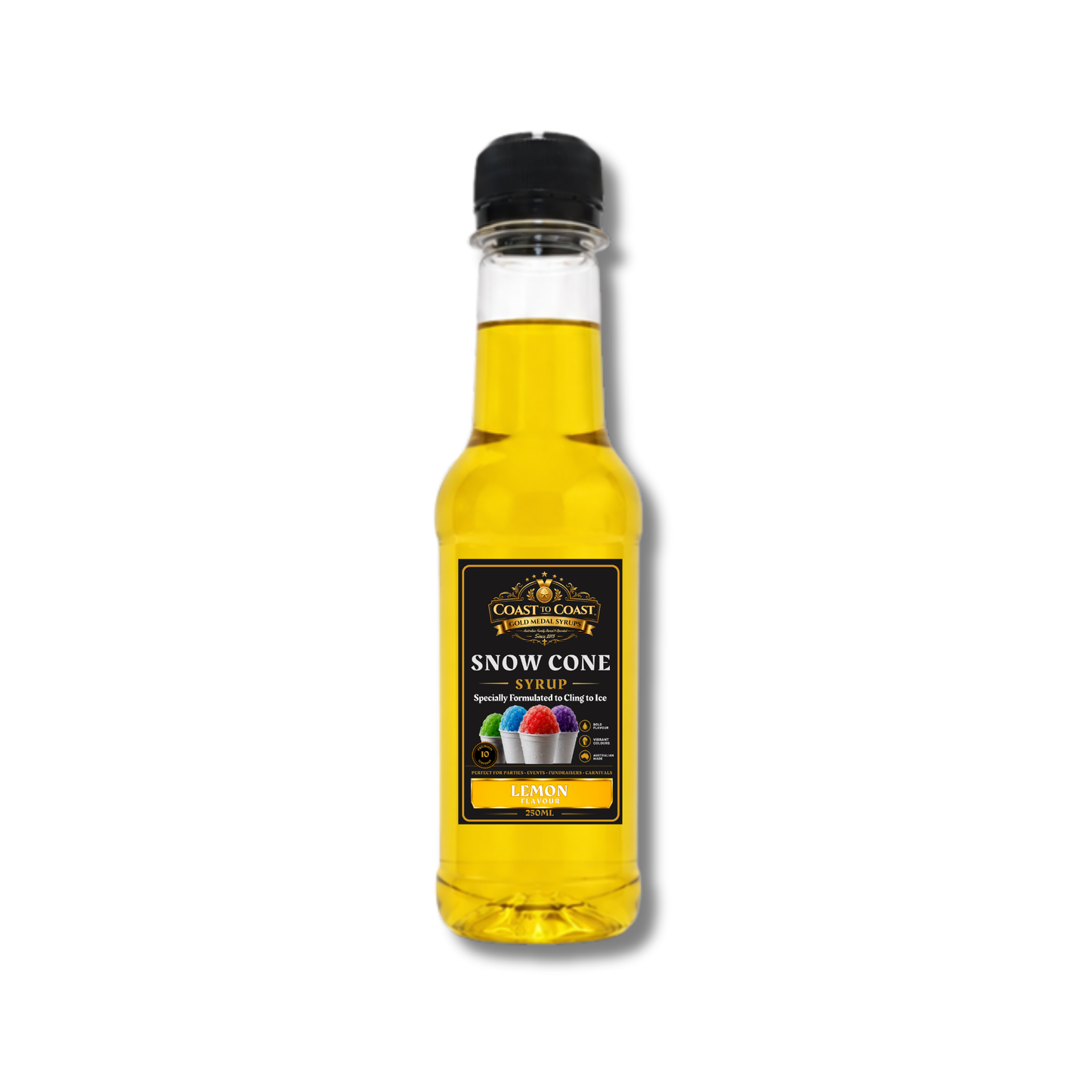Lemon Snow Cone Syrups 250ml - Coast to Coast Gold Medal Syrups®