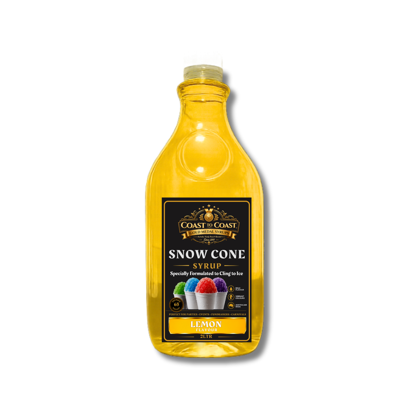 Lemon Snow Cone Syrups 2ltr - Coast to Coast Gold Medal Syrups®
