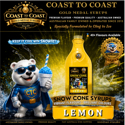 Lemon Snow Cone Syrups 2ltr - Coast to Coast Gold Medal Syrups®