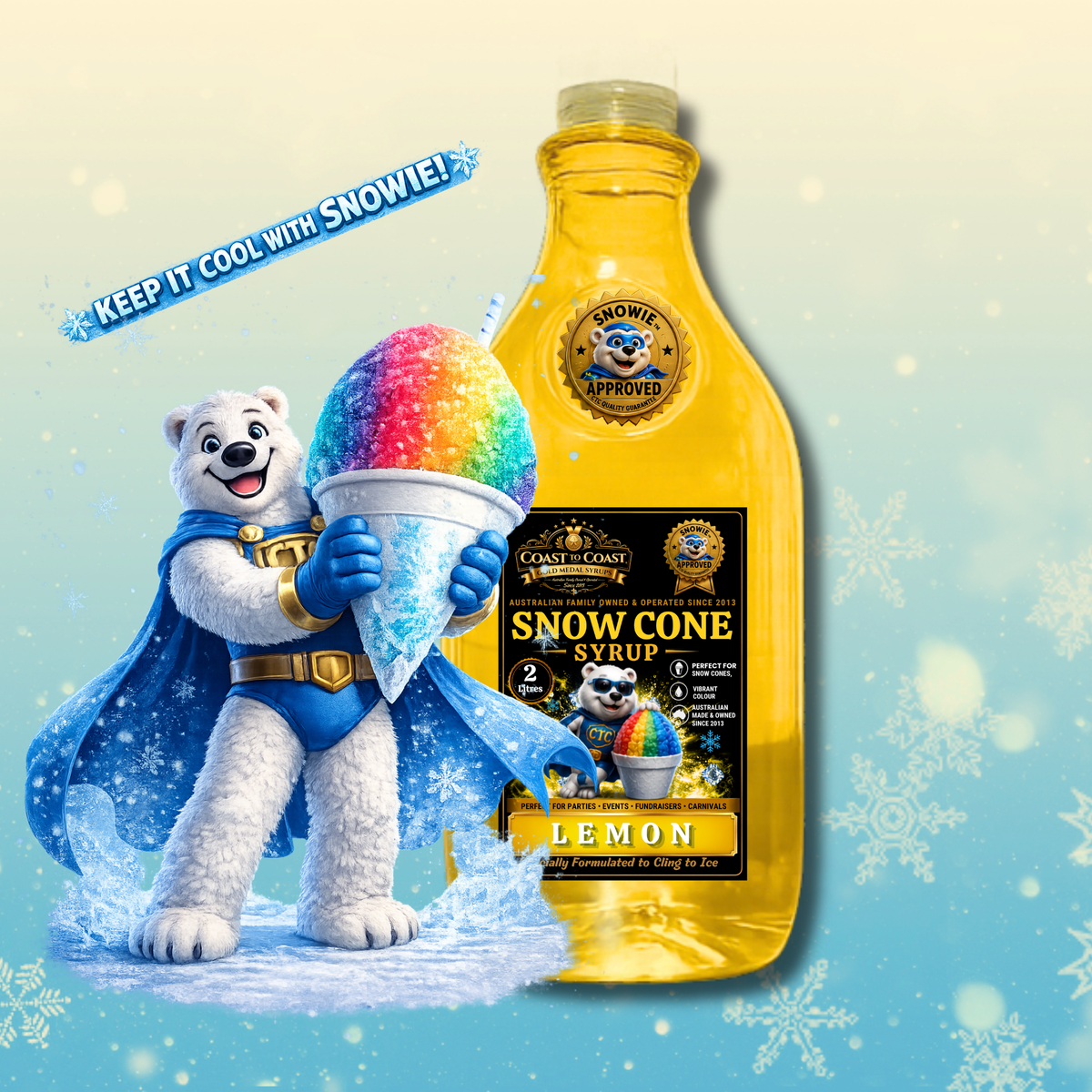 Lemon Snow Cone Syrups 2ltr - Coast to Coast Gold Medal Syrups®