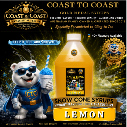 Lemon Snow Cone Syrups 4ltr - Coast to Coast Gold Medal Syrups®