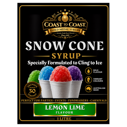 Lemon Lime Snow Cone Syrups 1ltr - Coast to Coast Gold Medal Syrups®