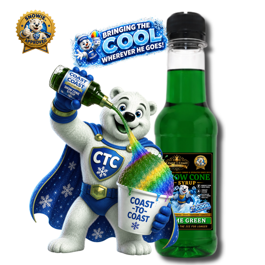 Lime Green Snow Cone Syrups 250ml - Coast to Coast Gold Medal Syrups®