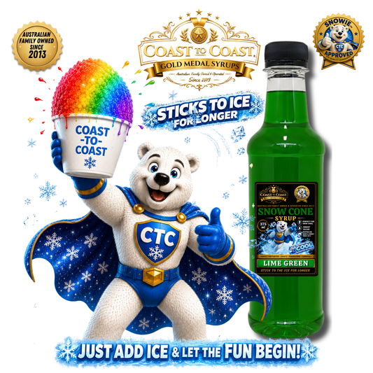Lime Green Snow Cone Syrups 375ml - Coast to Coast Gold Medal Syrups®