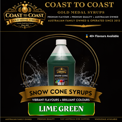 Lime Green Snow Cone Syrups 4ltr - Coast to Coast Gold Medal Syrups®