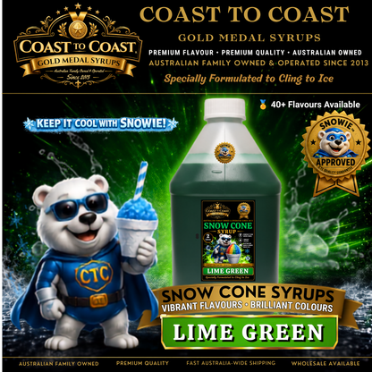 Lime Green Snow Cone Syrups 4ltr - Coast to Coast Gold Medal Syrups®