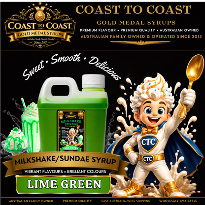 Lime, Milkshake/Sundae toppings 1ltr - Coast to Coast Gold Medal Syrups®