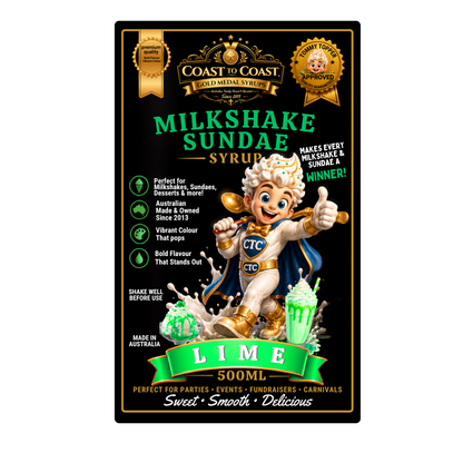 Lime, Milkshake/Sundae toppings 500ml - Coast to Coast Gold Medal Syrups®