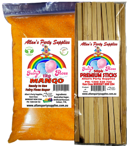 #3 APS, Fairy Floss Sugar & Sticks 50 Serve Kit, Vanilla Pink, With Over 35plus Flavours
