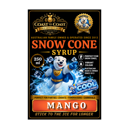 Mango Snow Cone Syrups 250ml - Coast to Coast Gold Medal Syrups®