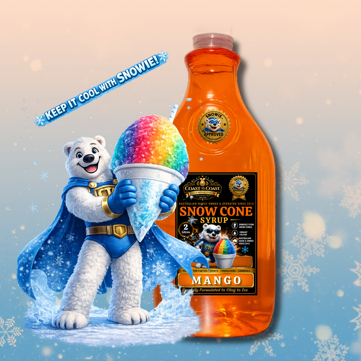 Mango Snow Cone Syrups 2ltr - Coast to Coast Gold Medal Syrups®