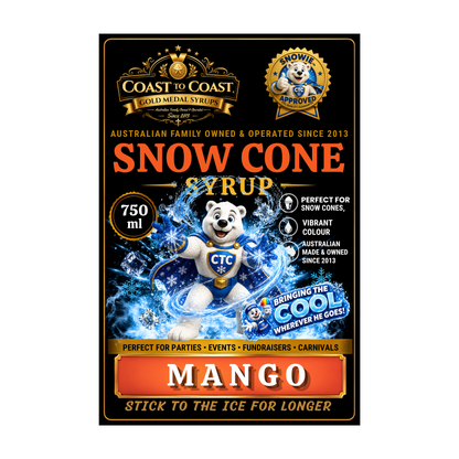 Mango Snow Cone Syrups 750ml - Coast to Coast Gold Medal Syrups®
