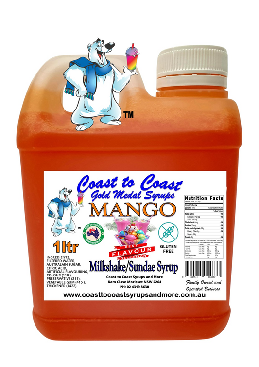 #2 Mango, Milkshake/Sundae toppings 1ltr, Coast to Coast Gold Medal Syrups®