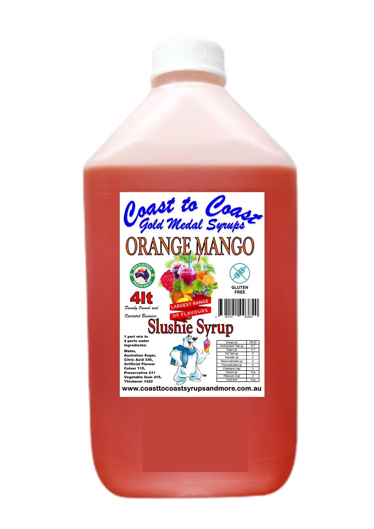 #3 Coast to Coast Gold Medal Syrups®, 4ltr, Premium Slushie Syrup