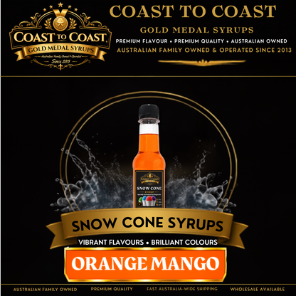 Orange Mango Snow Cone Syrups 250ml - Coast to Coast Gold Medal Syrups®