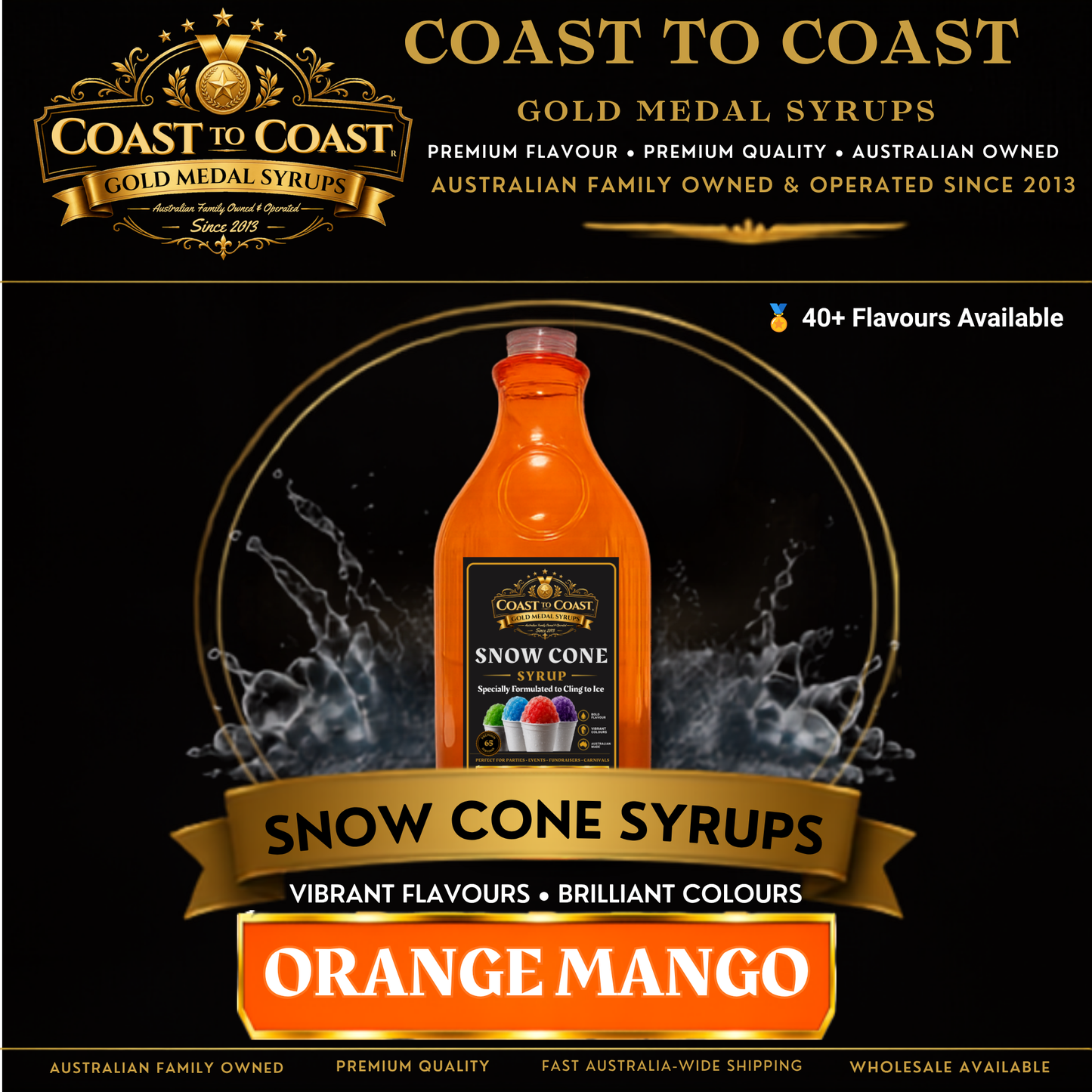 Orange Mango Snow Cone Syrups 2ltr - Coast to Coast Gold Medal Syrups®
