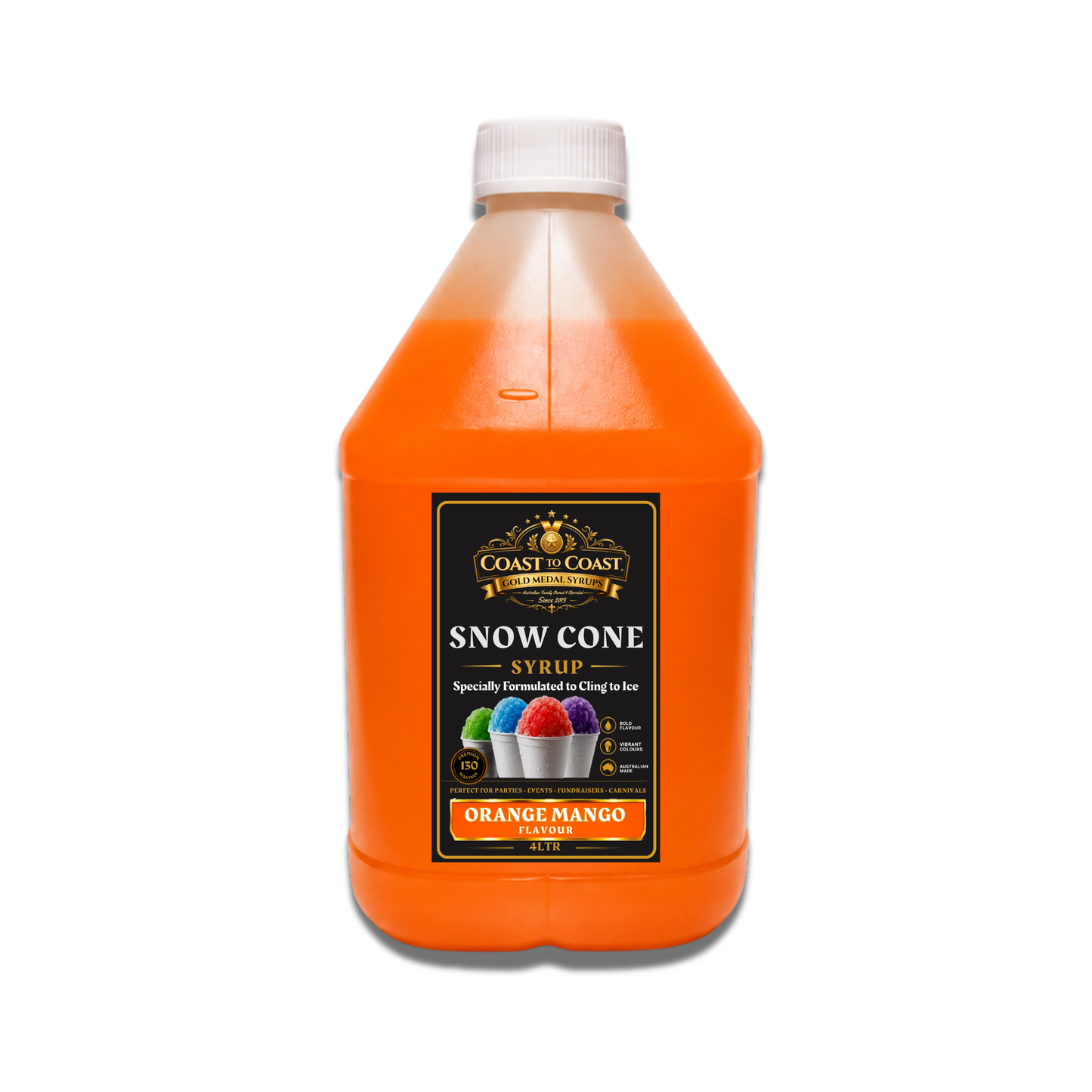 Orange Mango Snow Cone Syrups 4ltr - Coast to Coast Gold Medal Syrups®