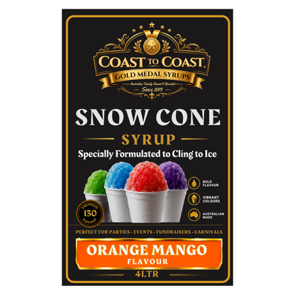 Orange Mango Snow Cone Syrups 4ltr - Coast to Coast Gold Medal Syrups®