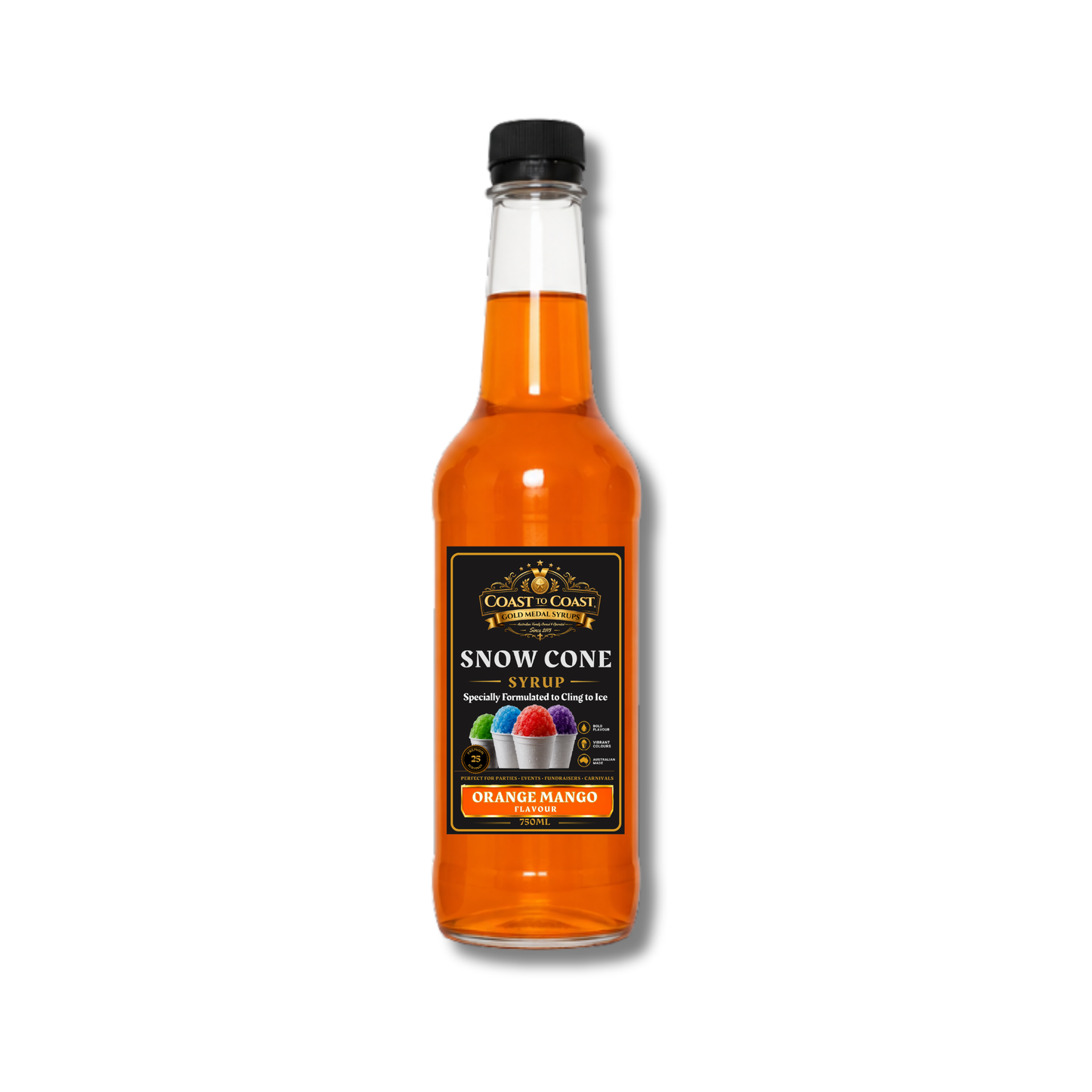 Orange Mango Snow Cone Syrups 750ml - Coast to Coast Gold Medal Syrups®