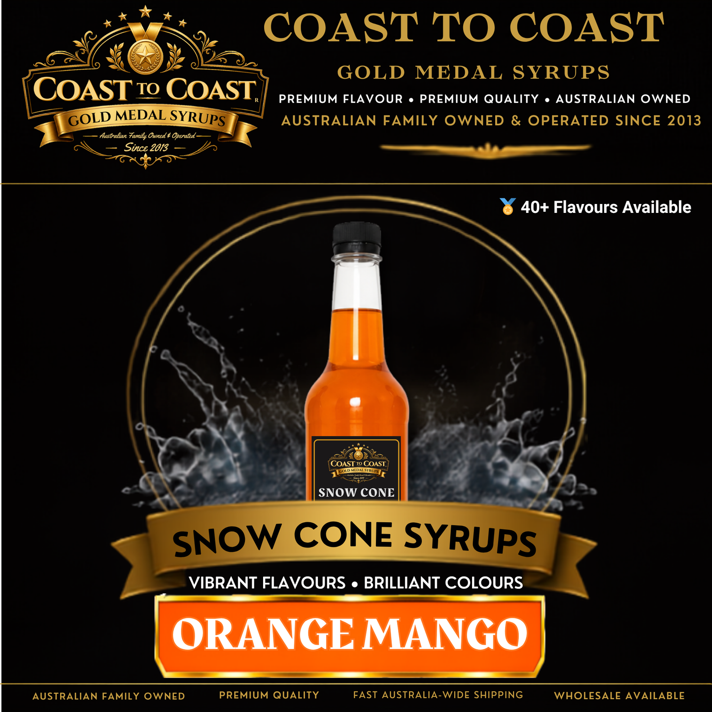 Orange Mango Snow Cone Syrups 750ml - Coast to Coast Gold Medal Syrups®