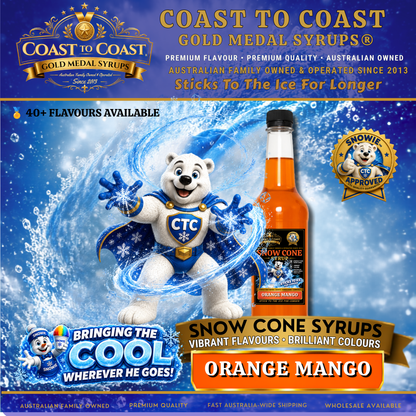 Orange Mango Snow Cone Syrups 750ml - Coast to Coast Gold Medal Syrups®