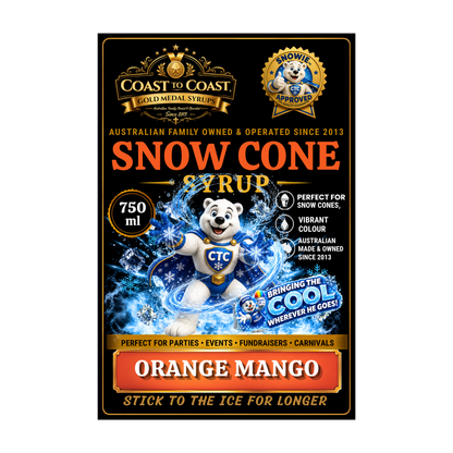 Orange Mango Snow Cone Syrups 750ml - Coast to Coast Gold Medal Syrups®