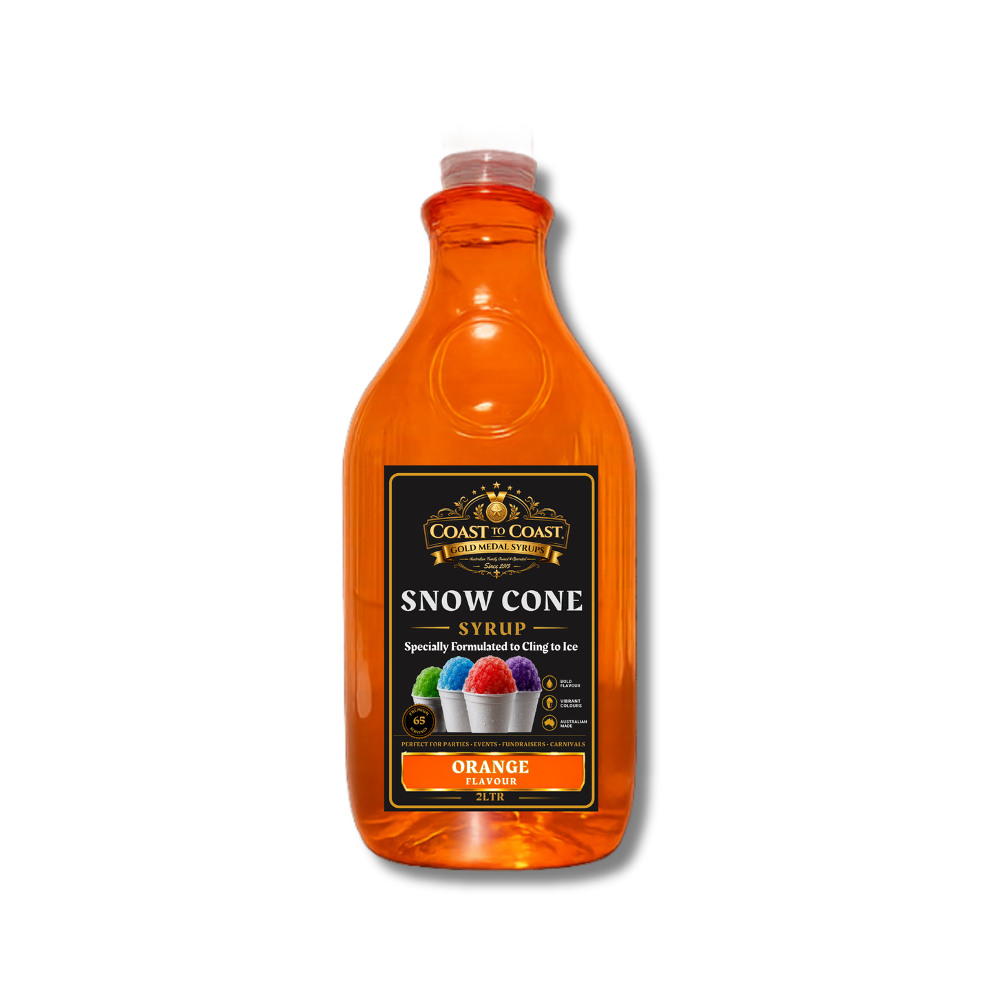 Orange Snow Cone Syrups 2ltr - Coast to Coast Gold Medal Syrups®