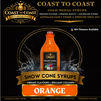 Orange Snow Cone Syrups 2ltr - Coast to Coast Gold Medal Syrups®