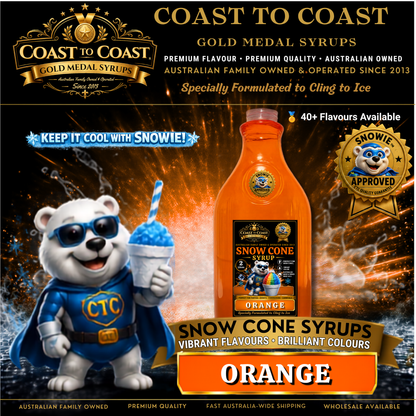 Orange Snow Cone Syrups 2ltr - Coast to Coast Gold Medal Syrups®