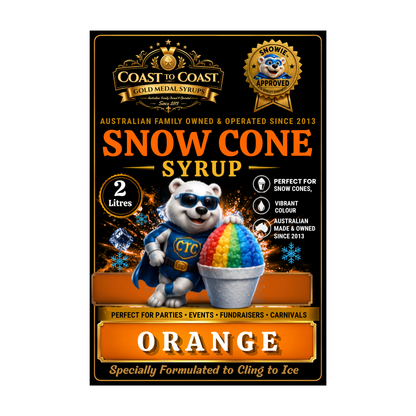 Orange Snow Cone Syrups 2ltr - Coast to Coast Gold Medal Syrups®