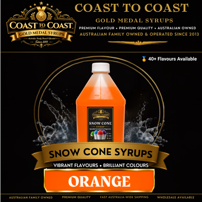 Orange Snow Cone Syrups 4ltr - Coast to Coast Gold Medal Syrups®