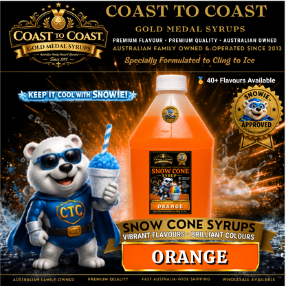 Orange Snow Cone Syrups 4ltr - Coast to Coast Gold Medal Syrups®