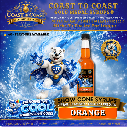 Orange Snow Cone Syrups 750ml - Coast to Coast Gold Medal Syrups®