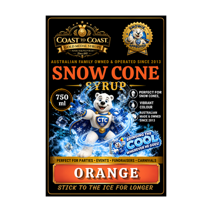 Orange Snow Cone Syrups 750ml - Coast to Coast Gold Medal Syrups®