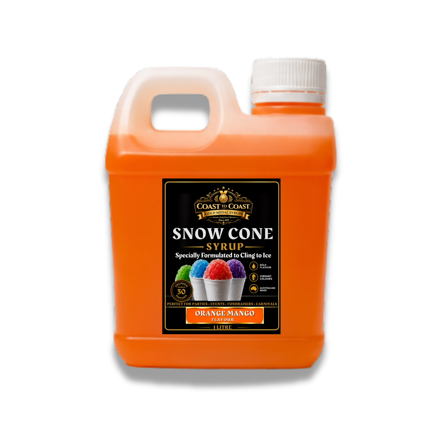 Orange Mango Snow Cone Syrups 1ltr - Coast to Coast Gold Medal Syrups®