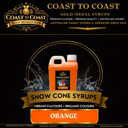 Orange Snow Cone Syrups 1ltr - Coast to Coast Gold Medal Syrups®