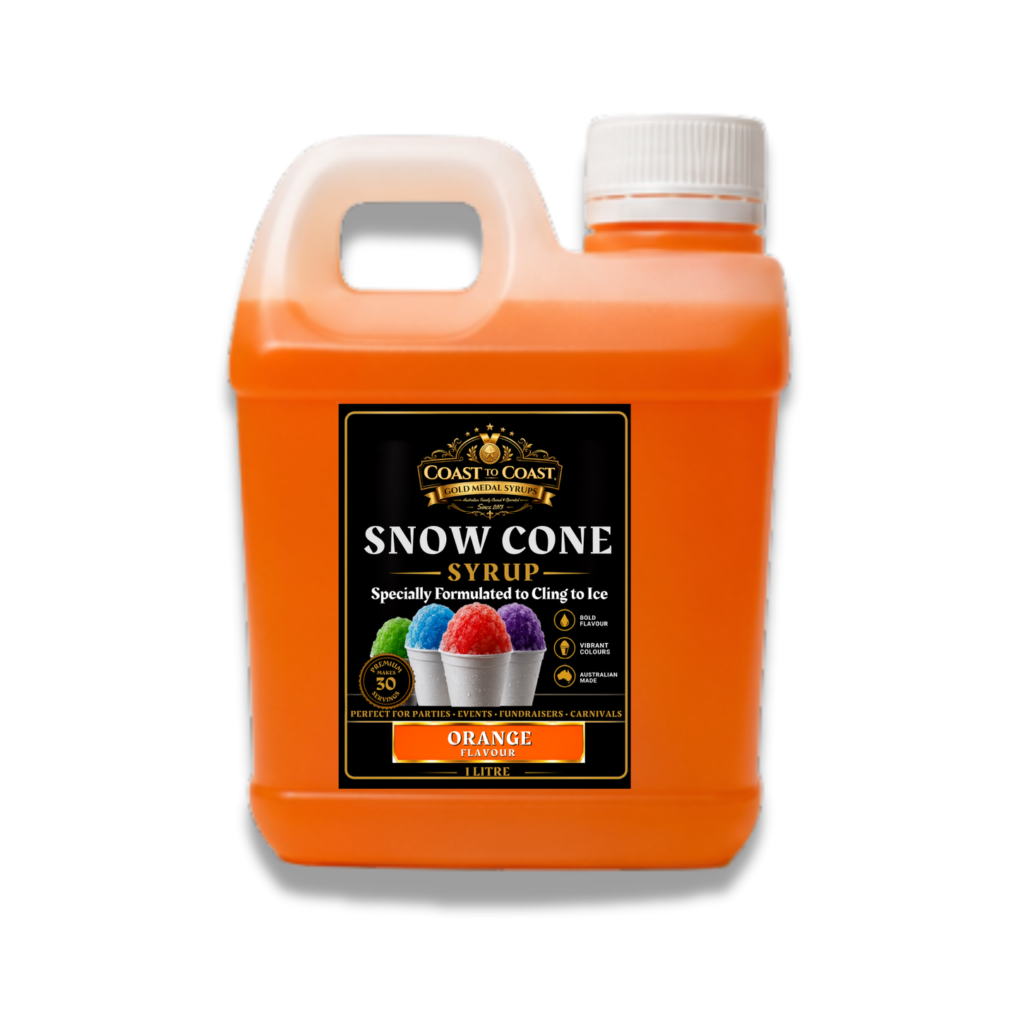 Orange Snow Cone Syrups 1ltr - Coast to Coast Gold Medal Syrups®