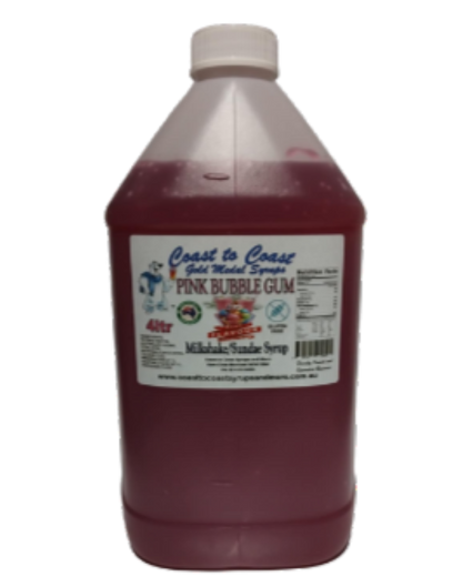 #4 Pink Bubble Gum, Milkshake/Sundae Toppings 4ltr with pump, Coast to Coast Gold Medal Syrups®